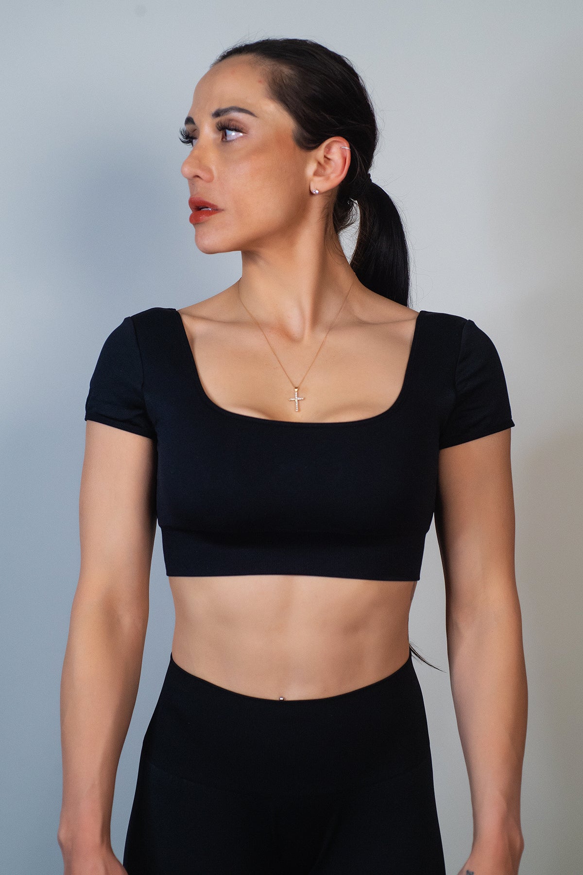 Black Flex Fit Seamless Crop Top