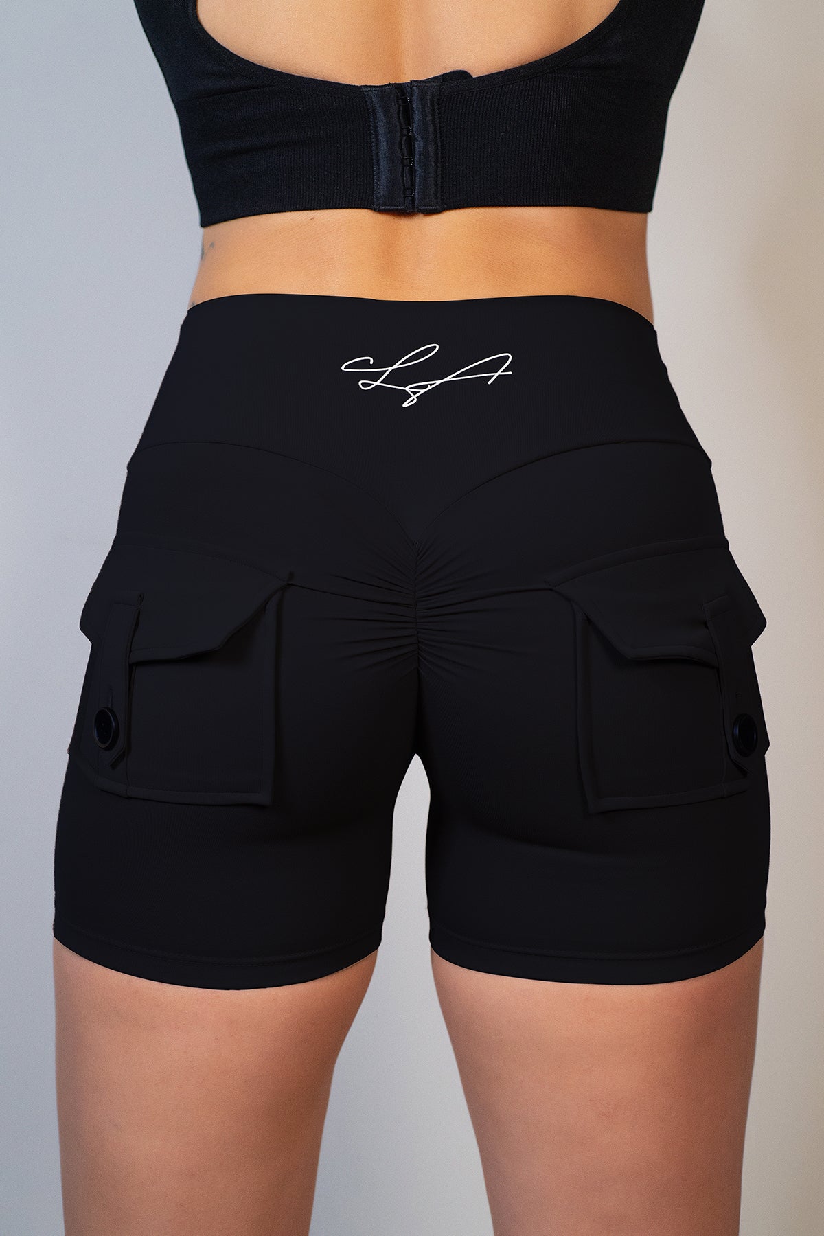 Black Booty Scrunch Shorts