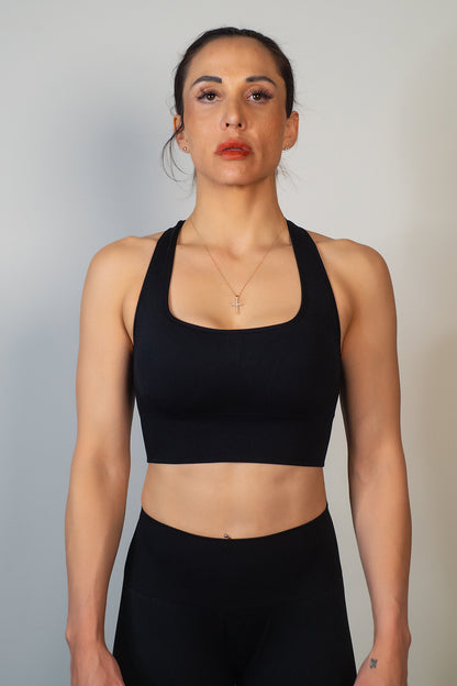 Black Flex Fit Adjustable Sports Bra