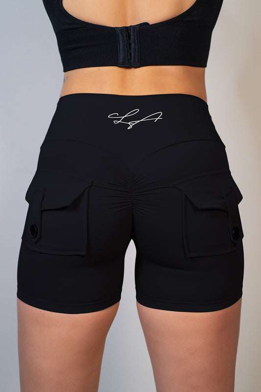 Black Booty Scrunch Shorts